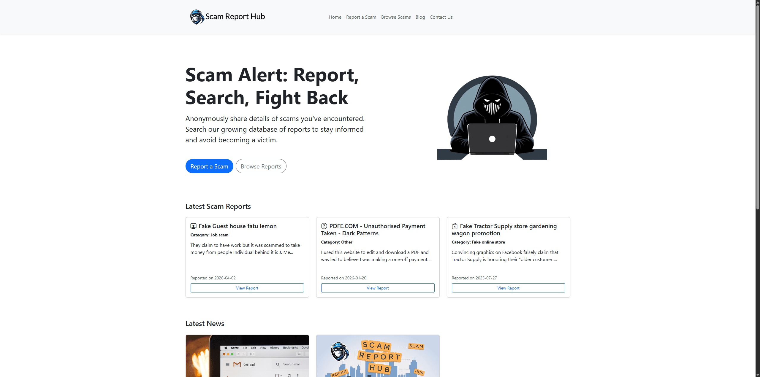 Scam Report Hub preview